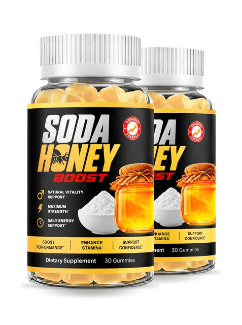 Two original Soda Honey BOOST gummy bottles